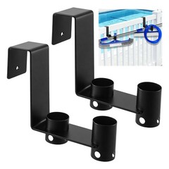 2 Pcs Pool Fence Hooks Adjustable Metal Hangers for Organizing Pool Pole Leaf…