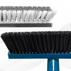 Stiff Bristle Deck Brushes for Scrubbing Heavy Duty with Rubber Scrape