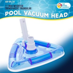 Weighted Transparent Triangular Pool Vacuum Head with Swivel Hose Connection and