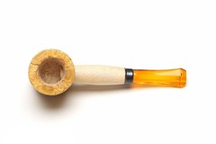 Missouri Meerschaum Mini Varnished Gold Stem 1 Count (Pack of 1), Brown