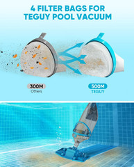Cordless Pool Vacuum with Telescopic Pole, 18.5 GPM Powerful Suction, 1.5H Super
