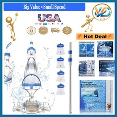 Cordless Pool Vacuum Handheld Rechargeable Cleaner 1100 GPH Light Blue