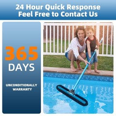 20&Prime; Wide Pool Brush Head, Heavy Duty Pool Cleaning Brush with 12-Rows Soft Br…