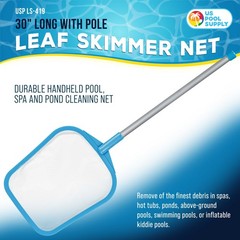 30&Prime; Swimming Pool Hand Leaf Skimmer Net & Pole – Ultra Fine Mesh Netting