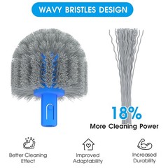 20 » 2 in 1 Pool Brush Head Cobweb Duster Heavy Duty Pool Cleaning Detachable…