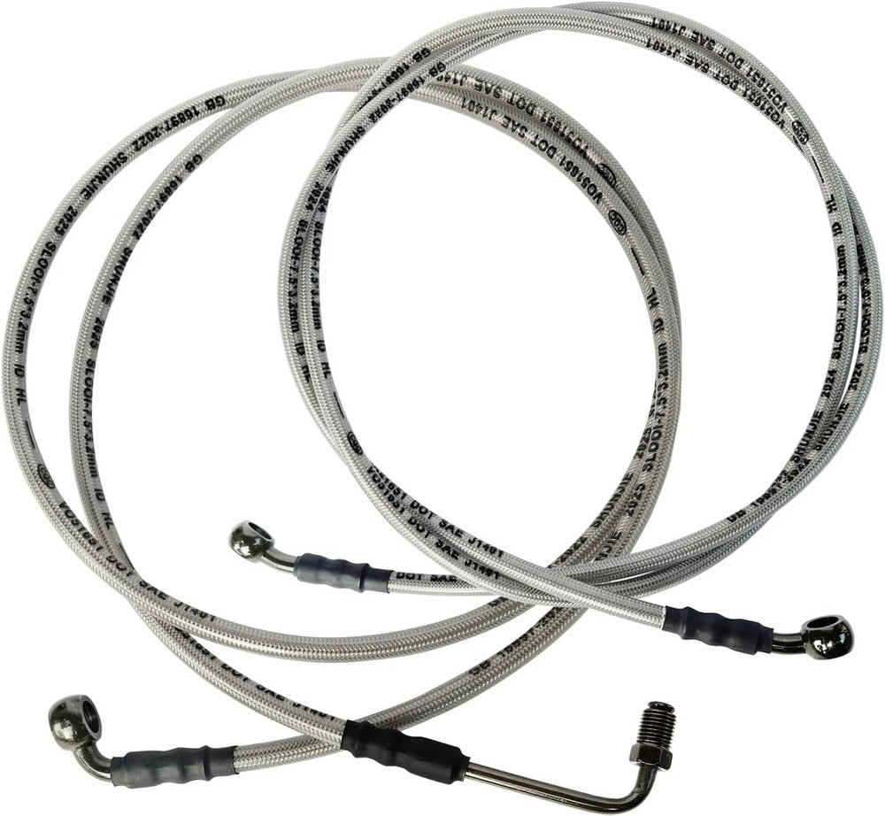Extended Front & Rear Brake Hose Lines Brake Cable Set Compatible with Polaris