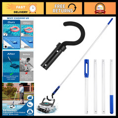 Adjustable Pool Robot Retrieval Hook – 63.8&Prime; Heavy-Duty Aluminum Pole for Vacuum