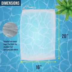 Large Nylon Mesh Filter Replacement Bags for Pool Vacuums 2-Pack