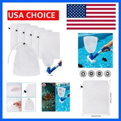 6Pcs Pool Leaf Vacuum Net Bag Replacement with Locking Cord, Pool Vacuum Mesh…