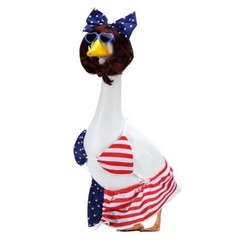 Patriotic Bikini Porch Goose Outfits for 23 Inch Lawn Statue, Blue&white&red