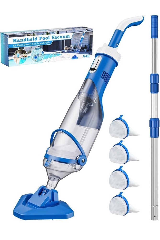 Cordless Pool Vacuum with Telescopic Pole, 18.5 GPM Powerful Suction, 1.5H Super