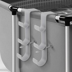 Adjustable 3Hook Pool Pole Hanger for Skimmer, Brush & Hose 2Pack