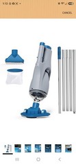 KOKIDO Cordless Handheld Pool Vacuum for above Ground Pool, with 6Ft Pole and 2