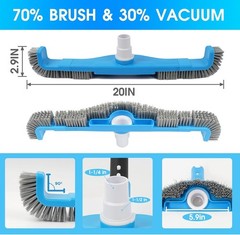 Easy-Fit 20-Inch Pool Brush with Sturdy Nylon Bristles and Swivel Connection