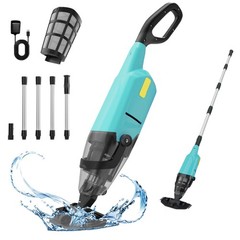 Mutaomay Rechargeable Pool Vacuum Handheld Cleaner 90min IPX8 w/ Telescopic Pole