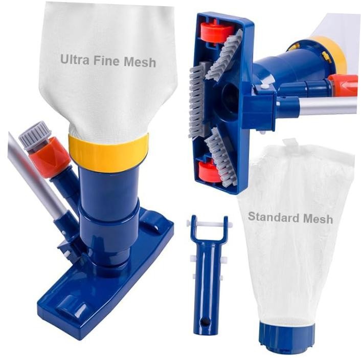Manual Pool Vacuum for Above Ground Pool Upgrade with Fine Mesh Bag& 56&Prime;