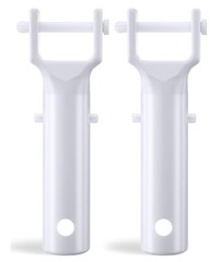 (2Pack) Swimming Pool Spa Vacuum Head Handle Replacement w/ V-Clip & Pin White