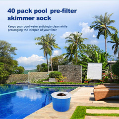 40 Pack Pool Skimmer Socks for Filters Baskets/Hot Tub Filter, Works Perfect wit