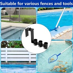 2 Pcs Adjustable Pool Fence Hooks, Metal Pool Fence Hangers Suitable for 1.4-…