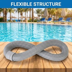 Pool Cleaner Hose Replacement – 1.5 Inch 8-Piece Universal 26 feet, Gray