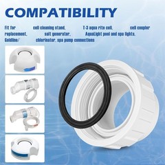 Pool Pipe Union Replacement Set with Sealing Washer for Home Pools Connection