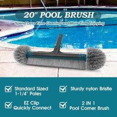 20 » Pool Brush Head, Detachable Pool Cleaning Brush with Durable Around Nylo…