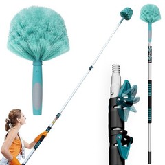 TelesPro 20 Feet High Reach Cobweb Duster with 5-12Ft 12 FT, Lake Blue