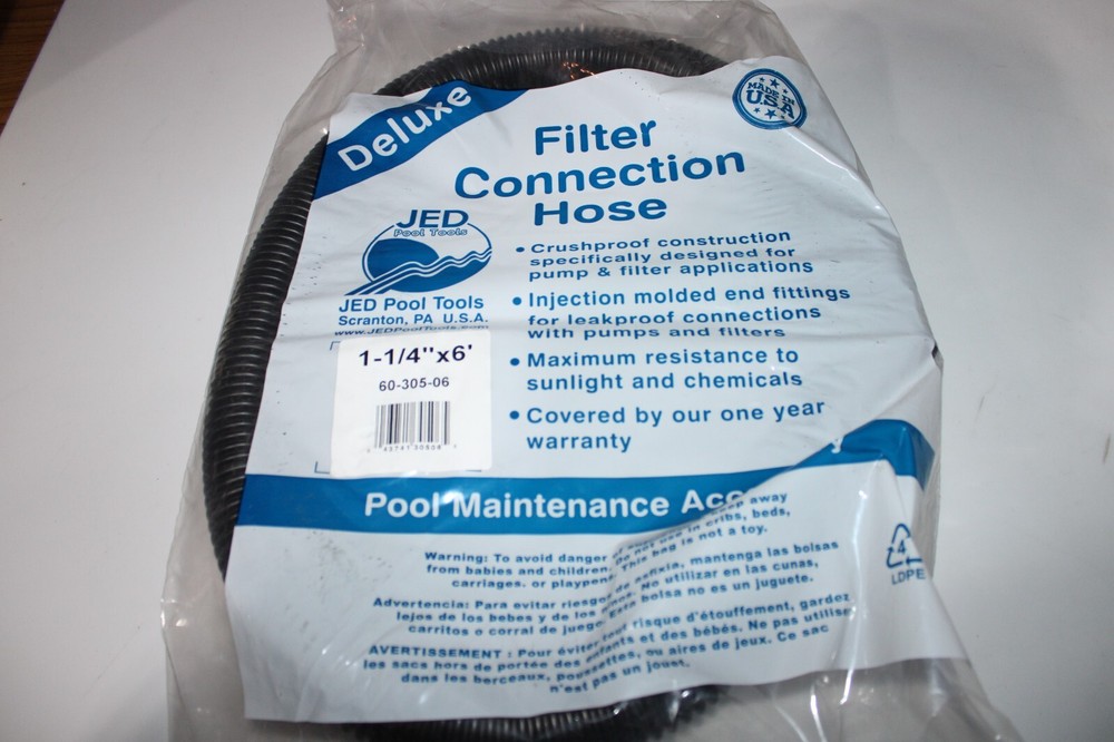 JED 60-305-06 Deluxe Filter Connection Hose 1-1/4 H x 72 L in.