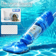 Pool Vacuum for Above Ground Pool, 1427 GPH Powerful Stable Suction, Telescopic