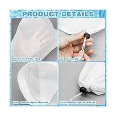 4Pcs Pool Vacuum Replacement Mesh Bag, Pool Leaf Vacuum Net Bag Fine Mesh wit…