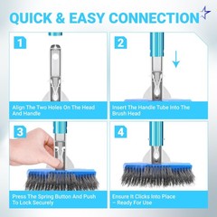 BlueStars Heavy Duty 5in Swimming Pool Brush with Stainless Steel Bristle Wir…