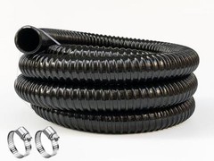 1 1/2 Inch Pond Sump Pump Discharge Hose Corrugated Water Hose Black PVC