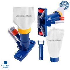 2025 Upgraded Manual Pool Vacuum with Dual Mesh Bags & 56&Prime; Aluminum Pole
