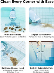 Pool Vacuum for above Ground Pool, Cordless Pool Vacuum for Inground Pools, Rech