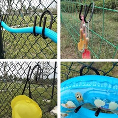 6PCS Chain Link Fence Hooks for Rakes, Poles, Nets, Brushes, and Hoses