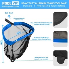 Poolvio Pool Cleaning Kit with Spa Jet Vacuum Cleaner, 8-Foot Pole, Leaf Rake…