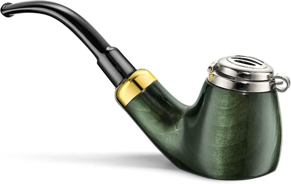 Mr. Brog Full Bent Smoking Tobacco Pipe – Model No: 21 Old Army Green –