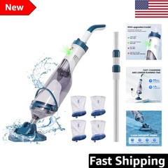 Handheld Cordless Pool Cleaner – 4 Reusable Bags + Fast Recharge, 60 Min Usage