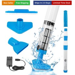 Handheld Pool Vacuum with Telescopic Pole, 3 in 1 Cordless Rechargeable Pool …