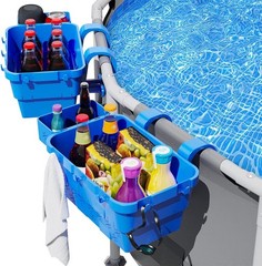 Poolside Storage Basket 2pc Above Ground Swimming Pool Baskets Fits Most Above G