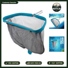 Reliable 18&Prime; Fine Mesh Pool Skimmer Rake – Heavy Duty with Double-Stitched Net