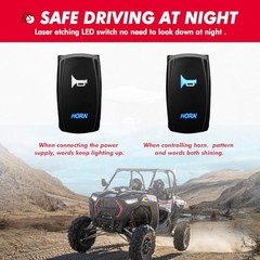 UTV ATV Horn Kit with Rocker Switch, 12V Upgraded 105DB Universal Loud SXS