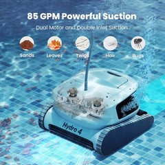 Poolmate Hydro 4 Cordless Robotic Pool Cleaner for All Pool Types Pool Vacuum