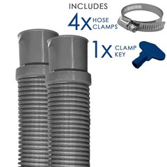 Puri Tech Heavy Duty Above Ground Filter Hose w Clamps 1.25 Inch x 6 ft- 2 Pack