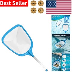 Pool Skimmer Net Fine Mesh Leaf Rake Cleaner with Pole for Pools