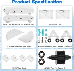 AXV417WHP Pool Cleaner Kit Replacement Hayward Pool Vacuum Parts AXV621DAT Pool