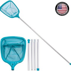 5ft Ultra Fine Mesh Leaf Skimmer Net with Telescopic Aluminum Pole for Pools