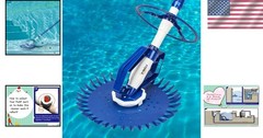 Navy Blue Automatic Pool Sweeper – Includes Durable 33FT Hoses for Easy Setup