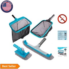 Complete Pool Cleaning Set: 4 Heavy-Duty Tools for Inground & Above-Ground Pools