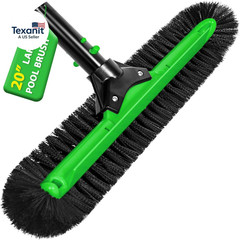 20&Prime; Wide Pool Brush Head, Heavy Duty Pool Scrub Brush with 12-Rows Soft Bristles